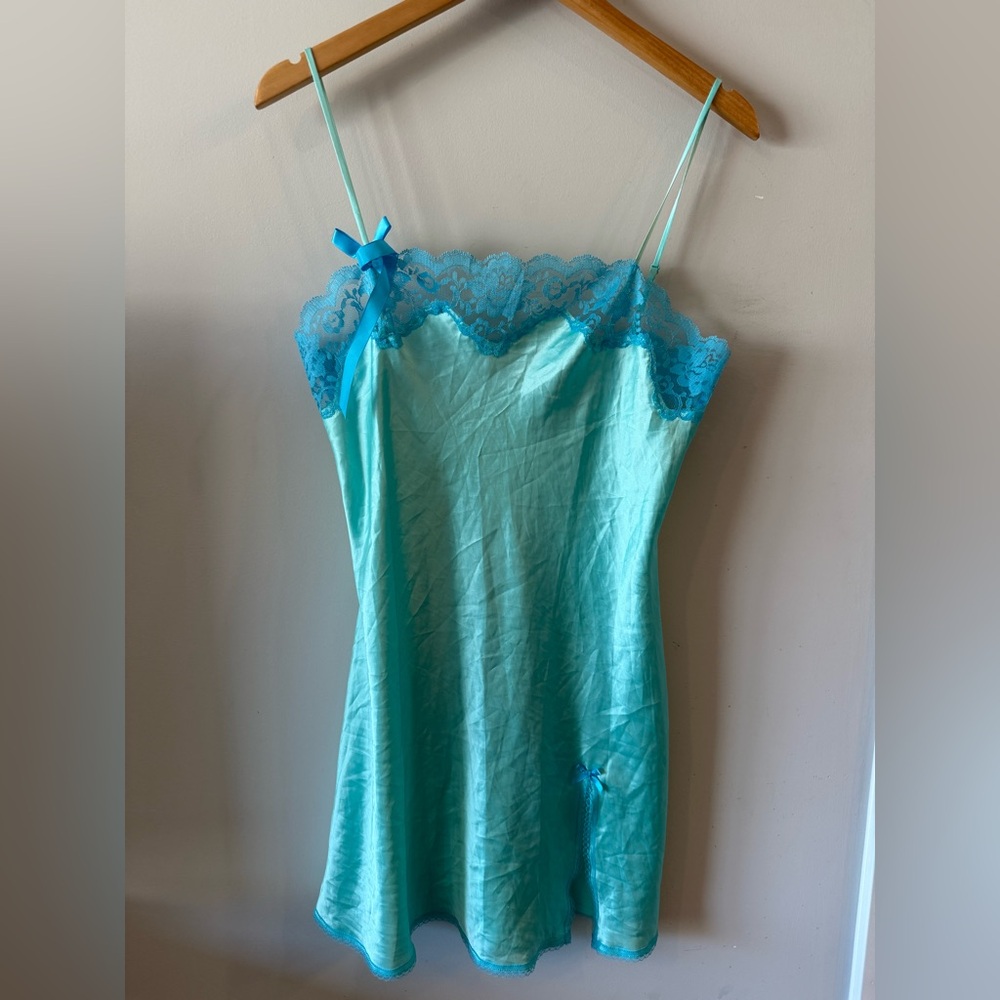 Vintage Aqua Victoria’s Secret Slip Dress